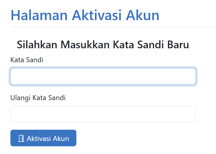 Halaman Aktivasi Akun