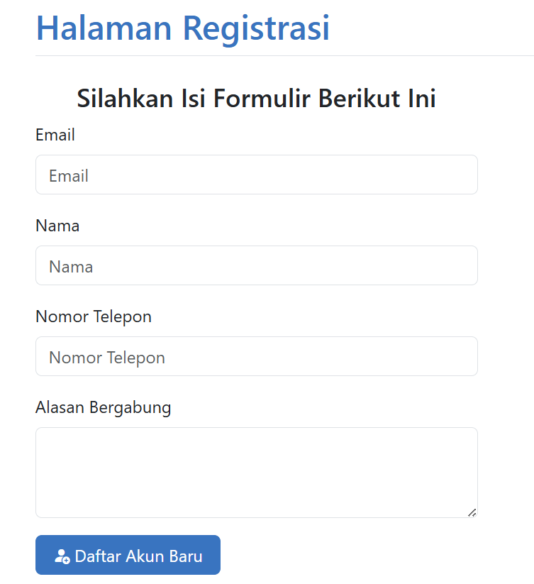 Halaman Registrasi