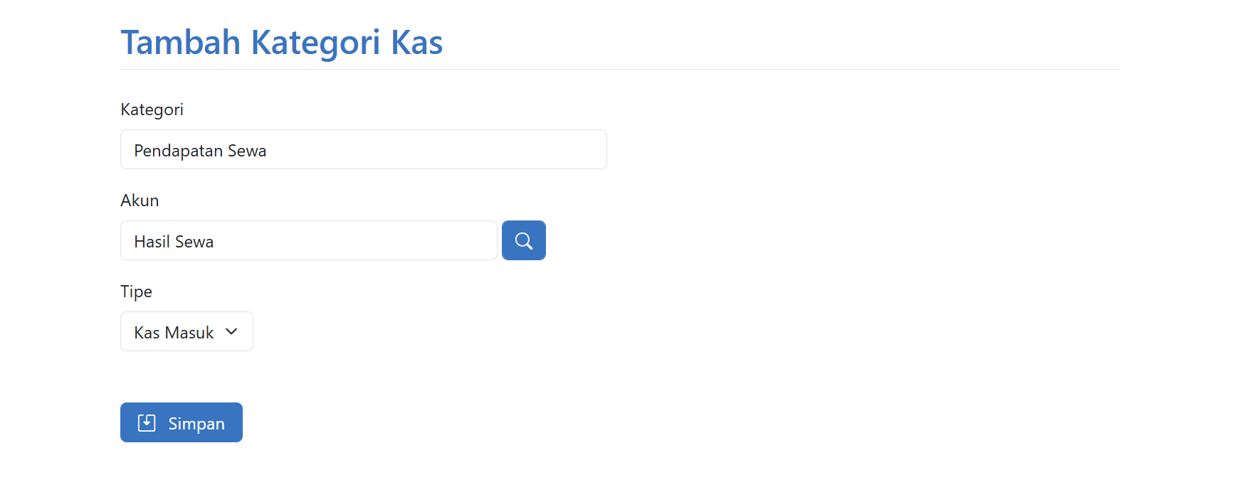 Tambah Kategori Transaksi Kas